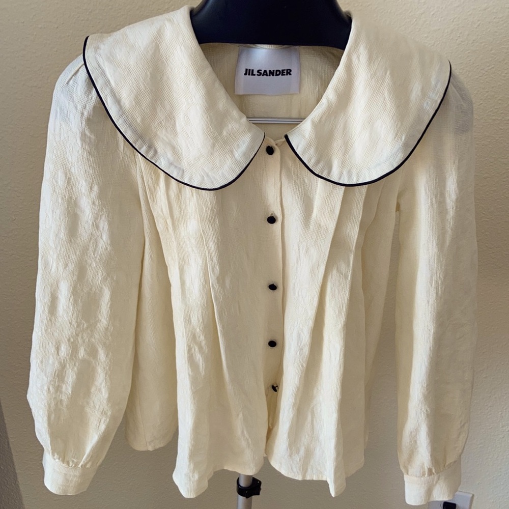 Jil Sander cream white shirt(size 36)